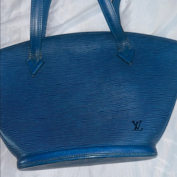 VINTAGE Louis Vuitton St. Jacques Blue Epi Leather Tote Handbag - Picture 2 of 13